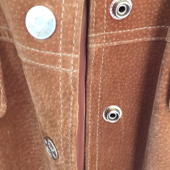 Brown suede jacket with snap buttons - Picture 7 of 12